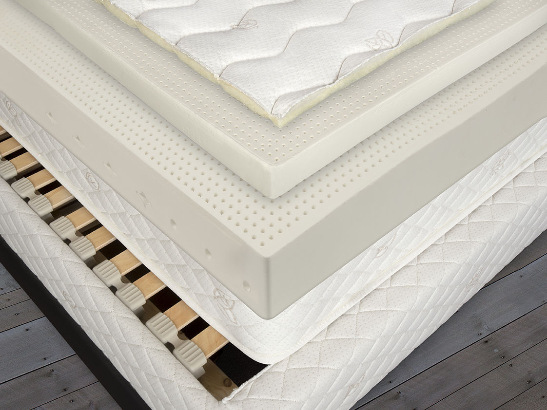 8" of 100% Natural Talalay Latex across 2 layers, with a choice of firmness for each sleeping partner. The bottom 6" core is specially designed with 7 zones for incredible full body support