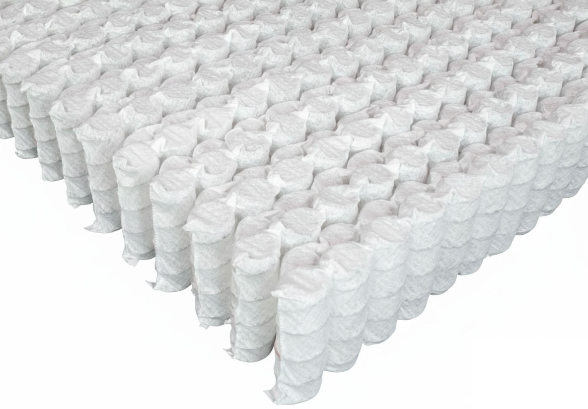 Our European Interactive encased springs feature alternating rows of taller and shorter springs.